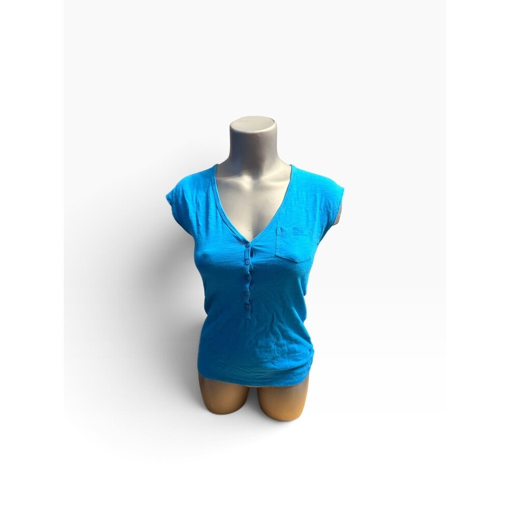 Vintage Ben Sherman, cap sleeve V-neck T-shirt teal xs